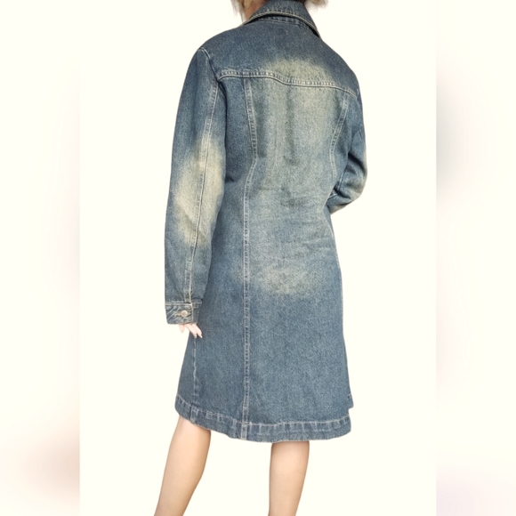 Vintage JDL long jean jacket denim coat size 4 - Picture 5 of 7
